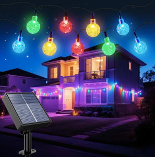Guirnaldas Luces Exterior Solar, 10M, 8 Modos, IP65 Impermeable por 8.95€
