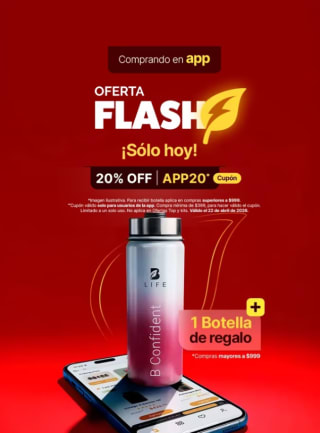 Cupón B Life: 20% de Descuento en App + Botella Gratis