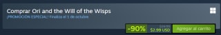 Ori and the Will of the Wisps por $80 en Steam