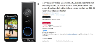 eufy Security Video Doorbell E340, dubbele camera voor €99 bij Amazon