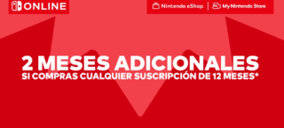 Gratis 2 meses adicionales por suscripción de 12 meses a Nintendo Switch Online