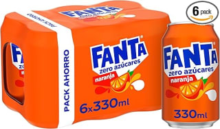 12 latas Fanta Naranja Zero Azúcares 330 ml por 6,72€