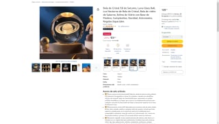 Bola de Cristal 3D de Saturno con Luz Nocturna por $89 | Oferta Amazon