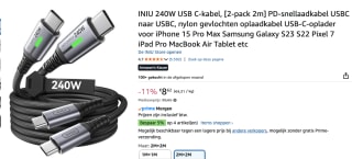 INIU 240W USB C-kabel, [2-pack 2m] voor €8,62 bij Amazon