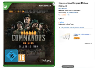 Commandos: Origins - Deluxe Edition voor €25,41 bij Amazon