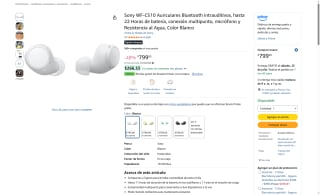 Sony WF-C510 Auriculares Bluetooth por $799 | Oferta Amazon