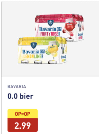 BAVARIA 0.0 bier 6x33 cl. voor €2,99 bij de Aldi