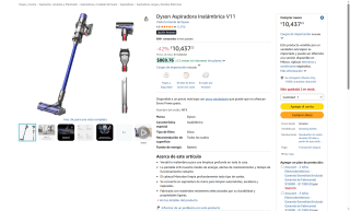 Aspiradora Inalámbrica Dyson V11 por $7899 | Amazon