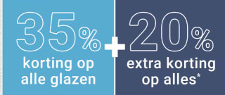 35% korting op alle glazen + 20% extra korting op alles bij Brillen24