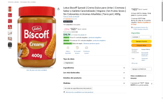 Crema para Untar Lotus Biscoff 400g por $165 | Oferta Amazon