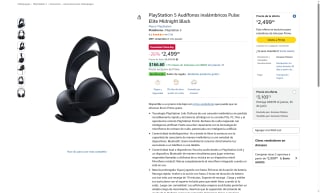 PS5 Pulse Elite Midnight Black por $2,141 | Oferta Amazon