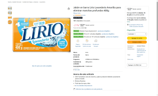 Jabón en Barra Lirio Lavandería por $14 | Oferta Amazon
