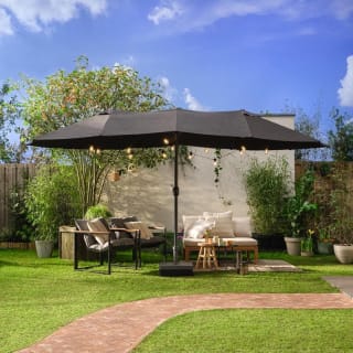 Dubbele parasol incl. hoes voor €69,99