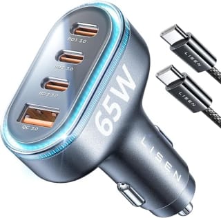 Cargador Auto LISEN 65W 4 Puertos por $169 | Amazon