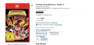 Donkey Kong Bananza | Switch 2 voor €43,99 bij Amazon