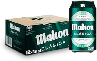 Mahou Clásica, Pack 12 Latas x 33cl, Cerveza Dorada Lager por 5,64€