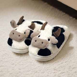 Pantuflas vaca felpa antideslizantes por 5.01€