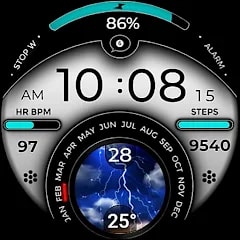 Weather Digital Watch Face A8 voor Android gratis