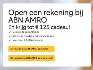 125 euro cadeau met de code bij ABN AMRO