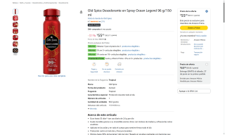 Old Spice Ocean Legend 150ml por $30 | Amazon