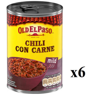 6 Unidades de Chili con carne OLD EL PASO, lata 418 g por 14.76€