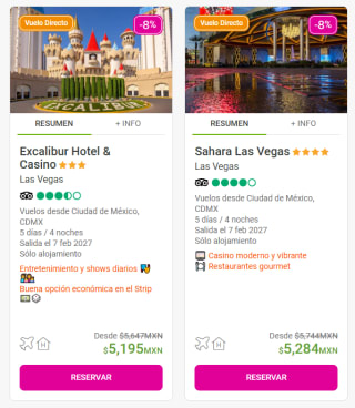 Vuelo y Hotel a Las Vegas 4 Noches desde $5,195 | Liverpool