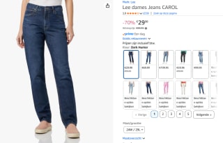 Lee dames Jeans CAROL voor €29,98 bij Amazon