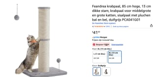 Feandra 85-cm hoge krabpaal met 13-cm dikke stam voor €25,19 bij Amazon