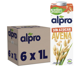 Alpro Bebida de Avena sin Azúcar Pack 6x1L por 6,40€