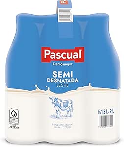 Pascual Leche Semidesnatada Bienestar Animal 6 x 1,5L por 7,54€
