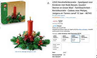 LEGO Icons Kersttafeldecoratie voor €23,85 bij Amazon