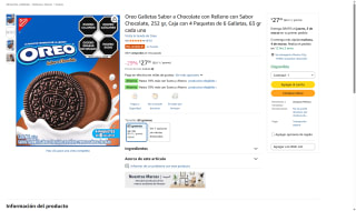 Oreo Sabor Chocolate 252g por $27 | Amazon