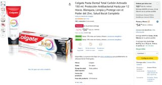 Colgate Total Carbón Activado 150ml por $54 | Amazon
