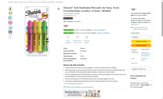 Resaltadores Sharpie Tank 4 Piezas por $46 | Oferta Amazon