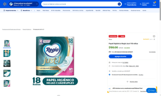 Papel higiénico Regio 18 rollos por $199 | Oferta Walmart