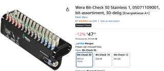 Wera Bit-Check 30 Stainless 1, bit-assortiment, 30-delig voor €47,41 bij Amazon