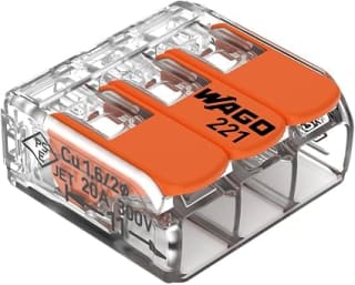 Wago 221-413 Lever Splicing Connectors 50 Pack for £9.87 with Code SAVE9