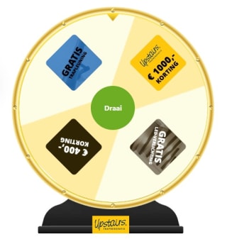 Korting of gratis product bij Upstairs prijzenrad