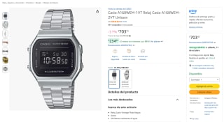 Reloj Casio A168WEM-1VT por $704 en Amazon México