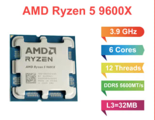 AMD Ryzen 5 9600X AM5 6 Núcleos 12 Hilos 5.4GHz Gaming Sin Disipador por 119.13€