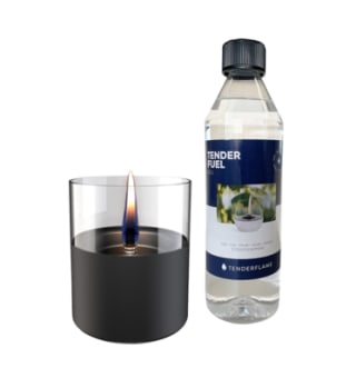 Tenderflame - Lilly 10 Black + 0,5L Tenderfuel - Giftset voor €12,49 bij Karwei