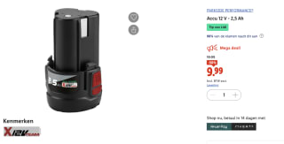 Accu 12 V - 2,5 Ah van Parkside Performance voor 9,99 euro