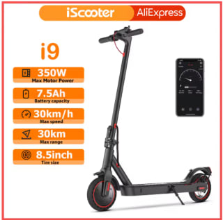 Trottinette électrique pliable iScooter i9 - 350W, 7.5 Ah, 30 km/h à 129,31€