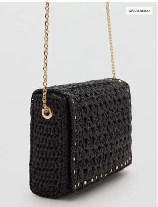 Bolso bandolera fibra natural tachuelas por 13.99€