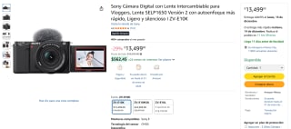 Cámara Sony ZV-E10K 24MP por $12,149 | Amazon (Cupones)