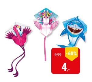Kites Ready 2 Fly - Pop-up Nylon Vliegers voor €4 bij Lobbes