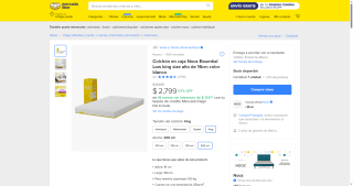 Colchón Nooz Essential Low King Size Alto $2,519 | Mercado Libre (Inbursa)