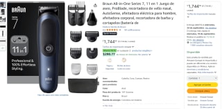 Afeitadora Braun Series 7 11 en 1 en $1,745 | Oferta Amazon