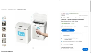 PrettyCare 2 Botes Automáticos 14L por $719 | Oferta Walmart