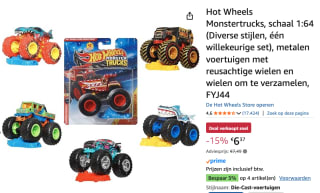 Hot wheels Die-Cast-Monstertruck voor €6,37 bij Amazon